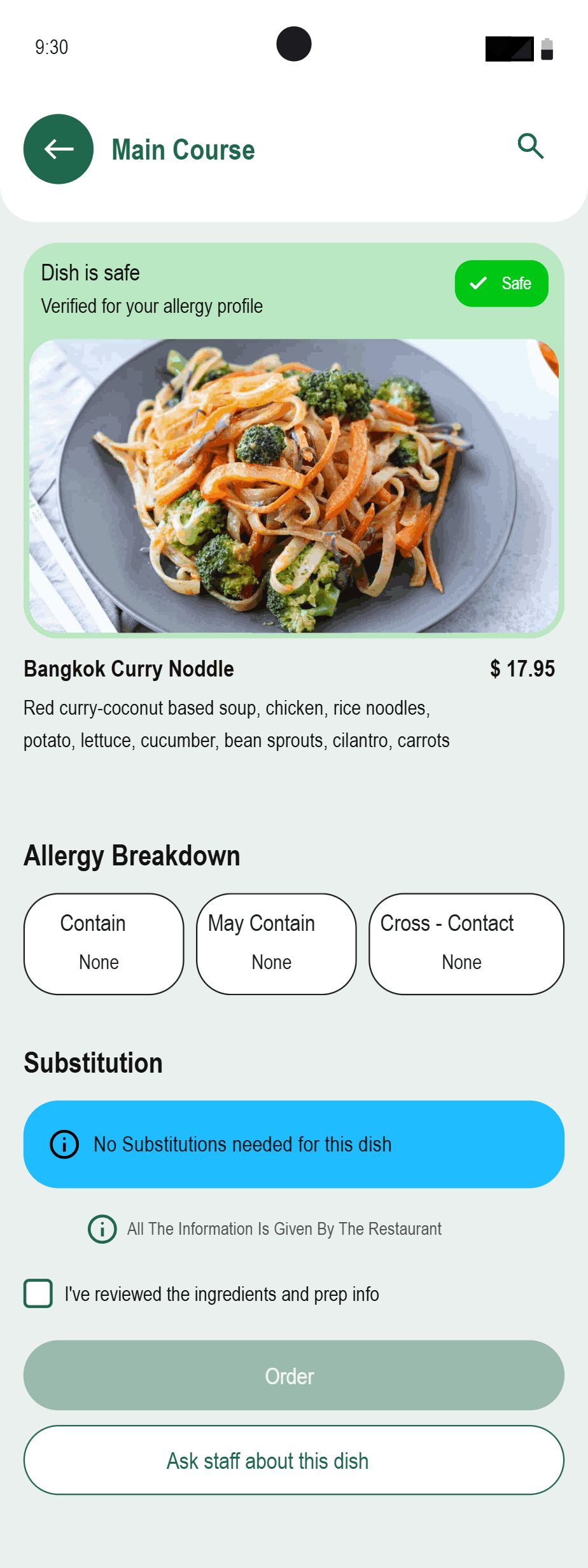 Forkast customer flow screen 3